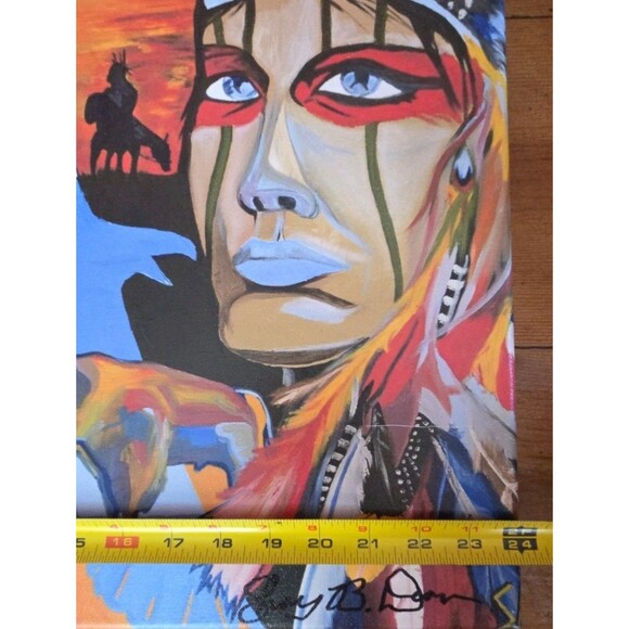 Shay B Dean "American Natives" Print Art Work Giclee On Canvas 16" X 24" Signed - Picture 7 of 8